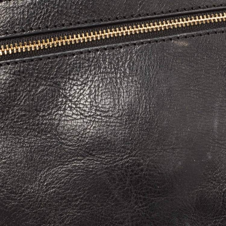 Pre Owned Tory Burch Black Leather Amanda Logo Crossbody Bag