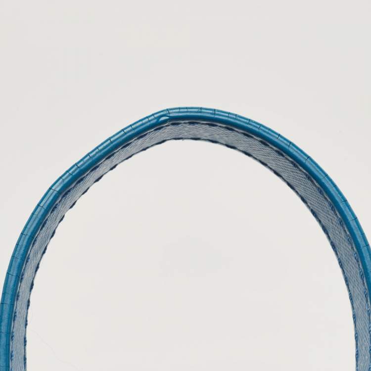 Pre Owned Tory Burch Two Tone Blue Leather Robinson Middy Satchel