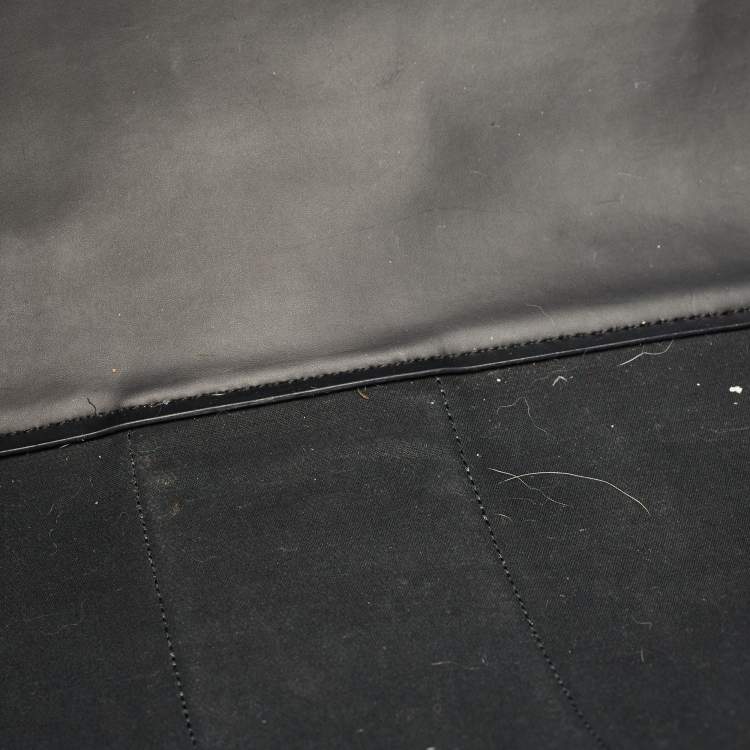 Pre Owned Tory Burch Black/White Gemini Link Coated Canvas and Leather Tote