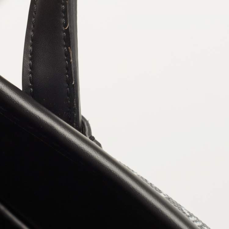 Pre Owned Tory Burch Black/White Gemini Link Coated Canvas and Leather Tote