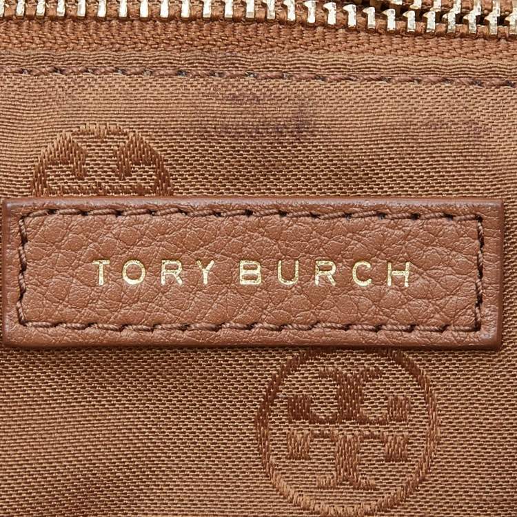 Pre Owned Tory Burch Tan Leather Marion Flap Shoulder Bag