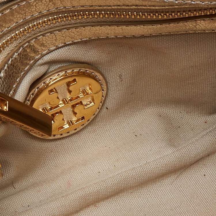 مملوكة مسبقًا Tory Burch Gold Leather Amanda Clutch Bag
