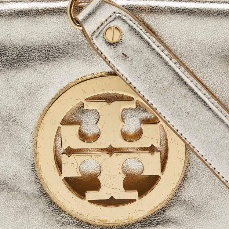مملوكة مسبقًا Tory Burch Gold Leather Amanda Clutch Bag