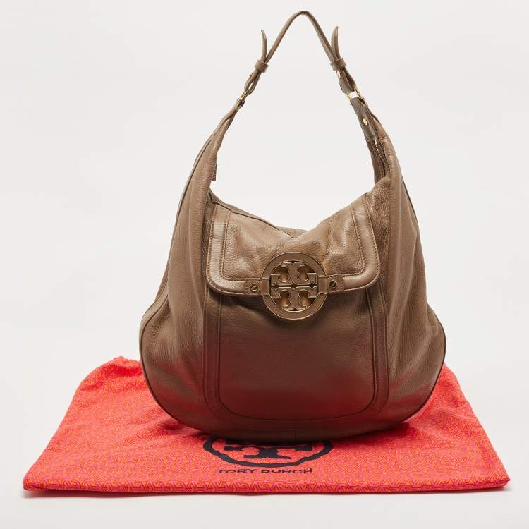 Pre Owned Tory Burch Beige Leather Amanda Hobo
