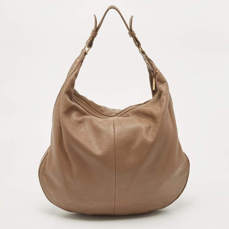 Pre Owned Tory Burch Beige Leather Amanda Hobo