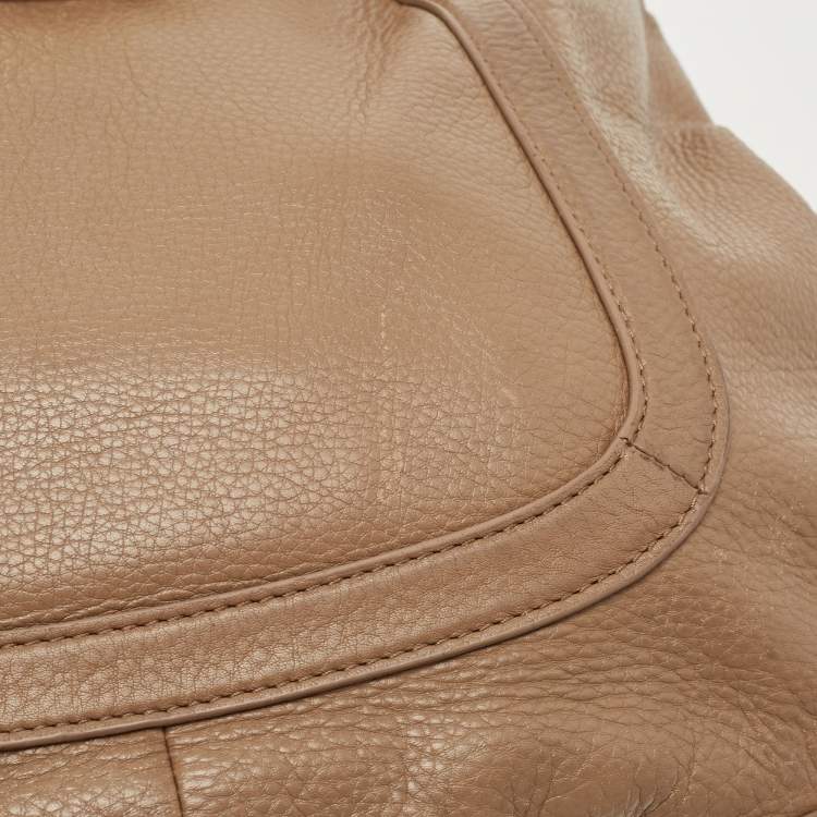 Pre Owned Tory Burch Beige Leather Amanda Hobo