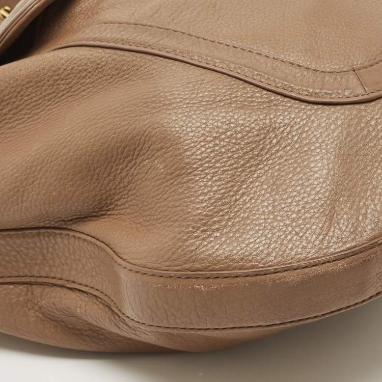 Pre Owned Tory Burch Beige Leather Amanda Hobo