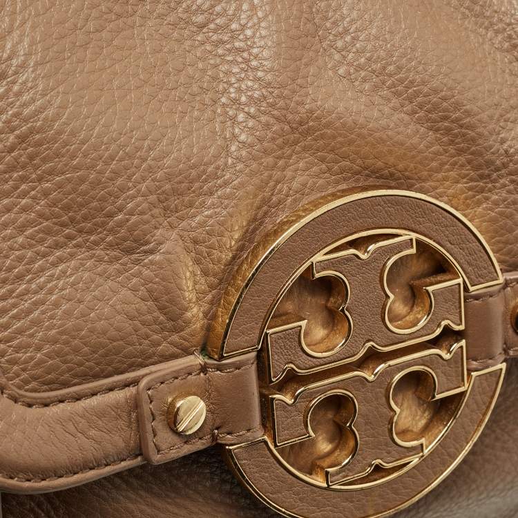 Pre Owned Tory Burch Beige Leather Amanda Hobo