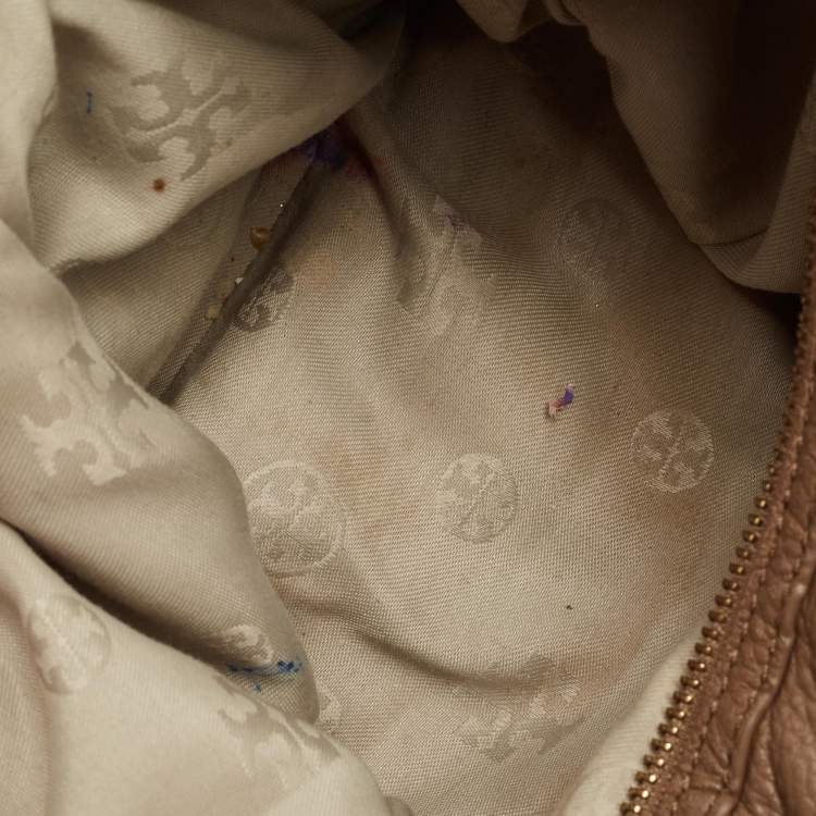 Pre Owned Tory Burch Beige Leather Amanda Hobo