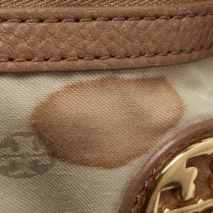 Pre Owned Tory Burch Beige Leather Amanda Hobo
