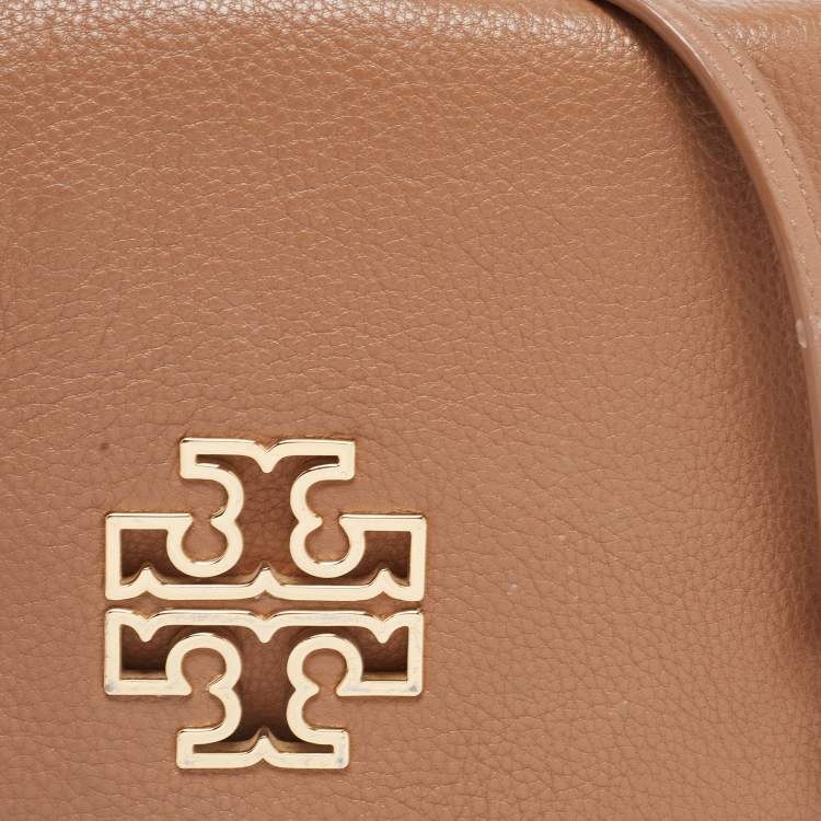 Pre Owned Tory Burch Brown Leather Britten Crossbody Bag