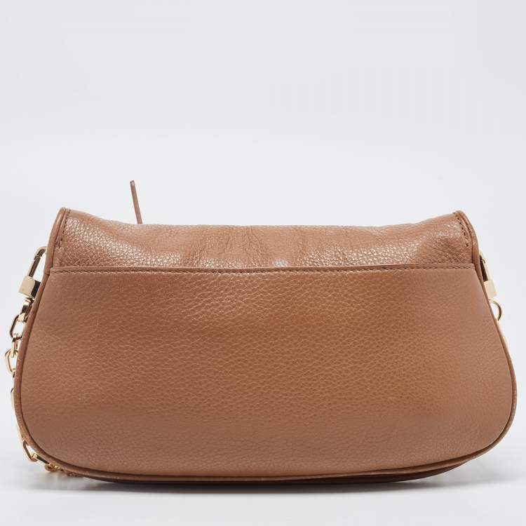 Pre Owned Tory Burch Brown Leather Britten Crossbody Bag