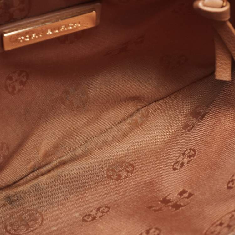 Pre Owned Tory Burch Brown Leather Britten Crossbody Bag