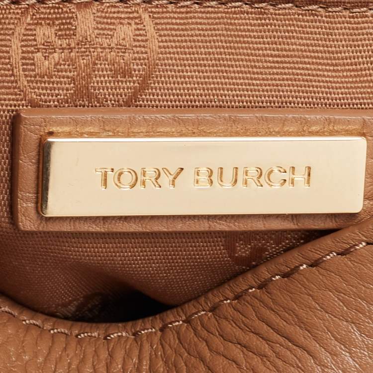 Pre Owned Tory Burch Brown Leather Britten Crossbody Bag