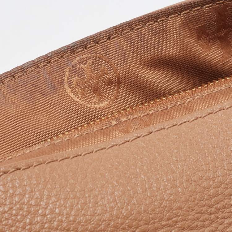 Pre Owned Tory Burch Brown Leather Britten Crossbody Bag