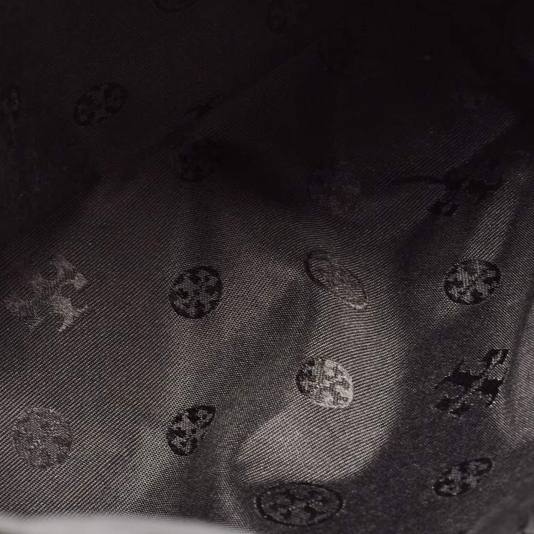 Pre Owned Tory Burch Black Leather Small Britten Slouchy Tote