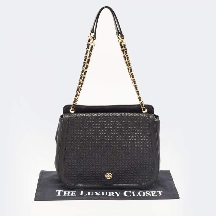 Pre Owned Tory Burch Black Quilted Leather Bryant Shoulder Bag