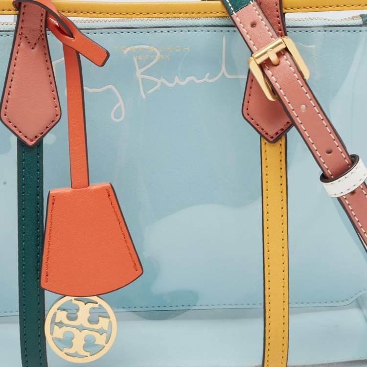 Pre Owned Tory Burch Multicolor PVC and Leather Perry Tote