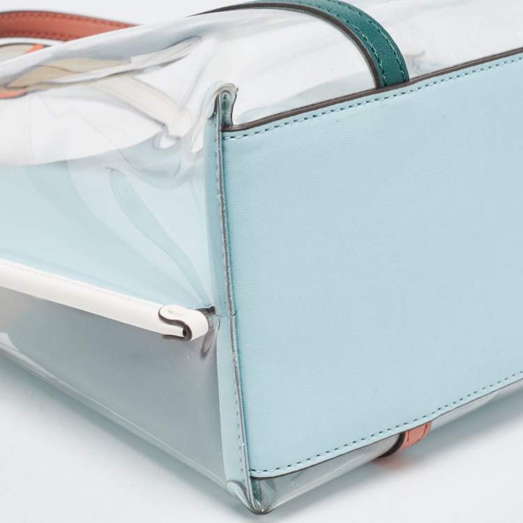 Pre Owned Tory Burch Multicolor PVC and Leather Perry Tote