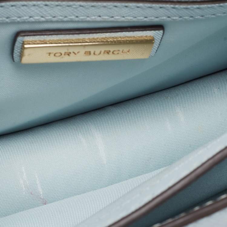 مملوكة مسبقًا Tory Burch Blue Leather Robinson Flap Shoulder Bag