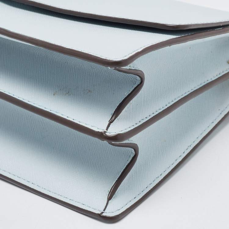 مملوكة مسبقًا Tory Burch Blue Leather Robinson Flap Shoulder Bag