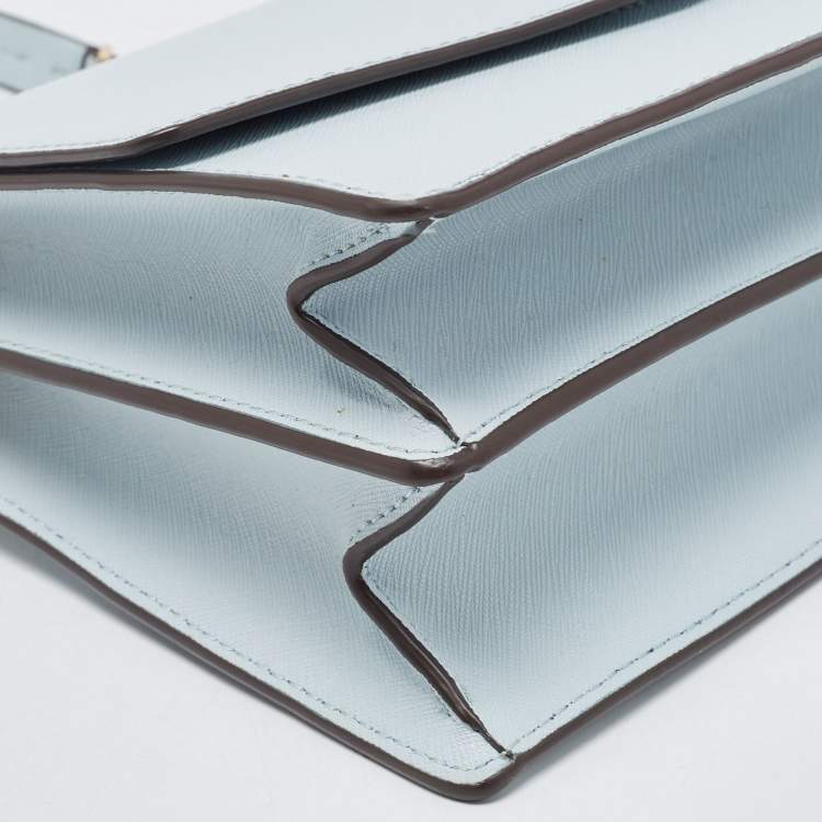 مملوكة مسبقًا Tory Burch Blue Leather Robinson Flap Shoulder Bag