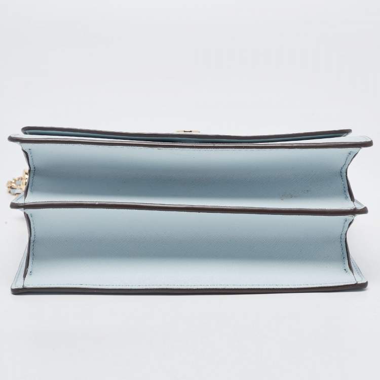 مملوكة مسبقًا Tory Burch Blue Leather Robinson Flap Shoulder Bag