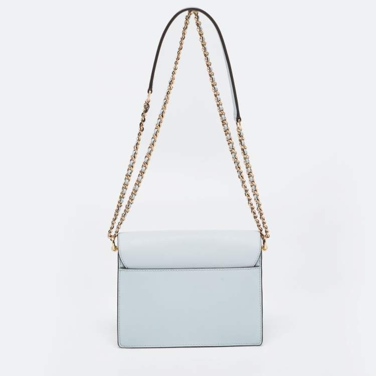 مملوكة مسبقًا Tory Burch Blue Leather Robinson Flap Shoulder Bag
