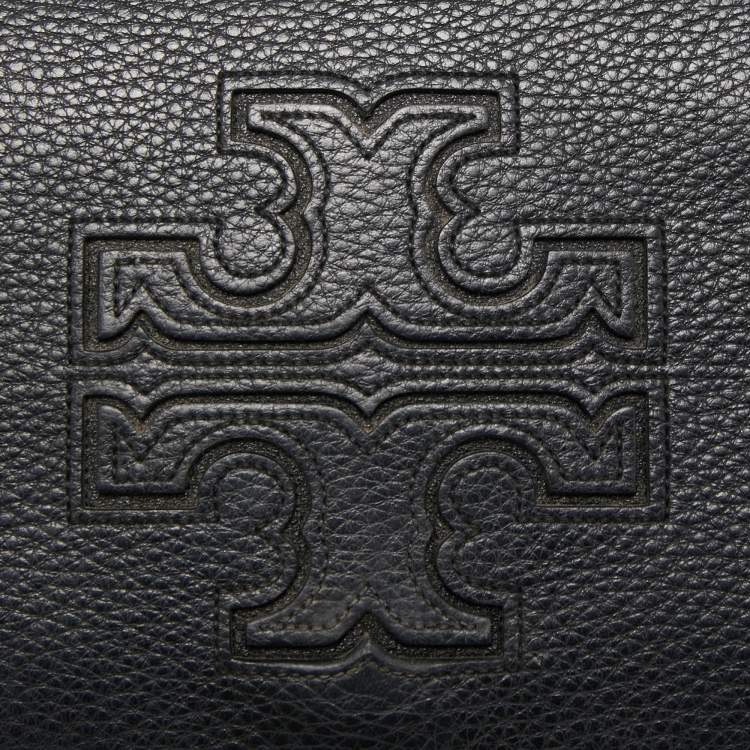 Pre Owned Tory Burch Black Leather Harper Flap Crossbody Bag