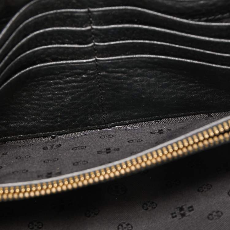 Pre Owned Tory Burch Black Leather Harper Flap Crossbody Bag