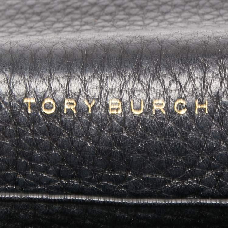 Pre Owned Tory Burch Black Leather Harper Flap Crossbody Bag
