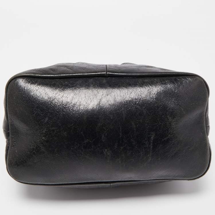 Pre Owned Tory Burch Black Leather Mini Dena Shoulder Bag