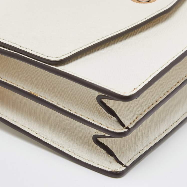 مملوكة مسبقًا Tory Burch Off White Leather Robinson Crossbody Bag