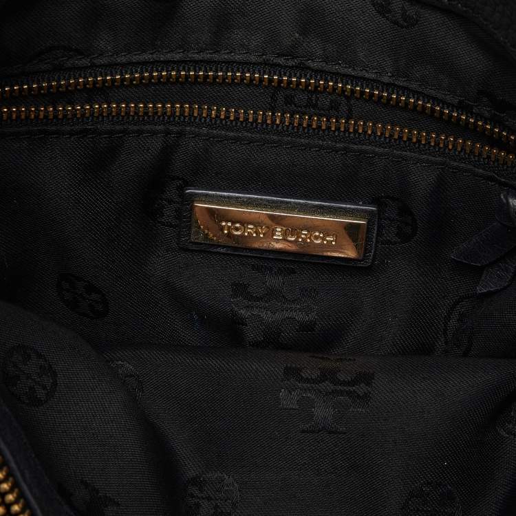 Pre Owned Tory Burch Black Leather McGraw Slouchy Tote