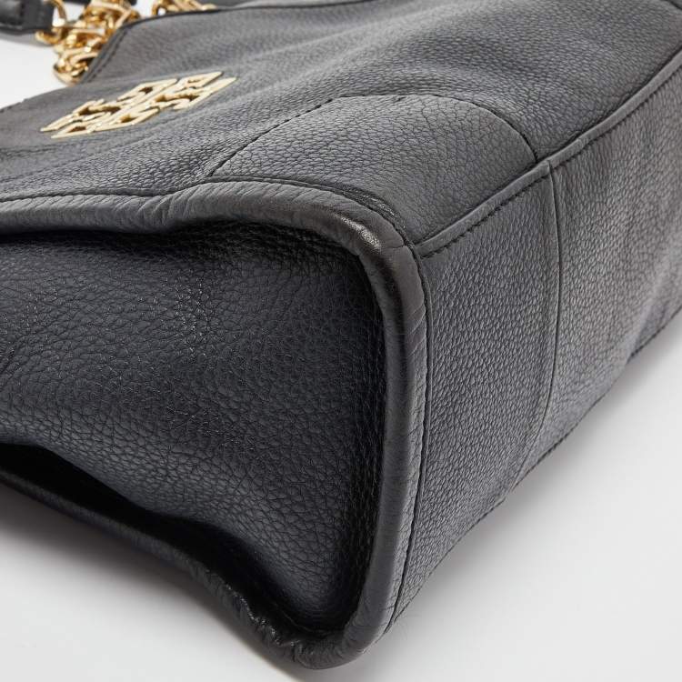 Pre Owned Tory Burch Black Leather McGraw Slouchy Tote