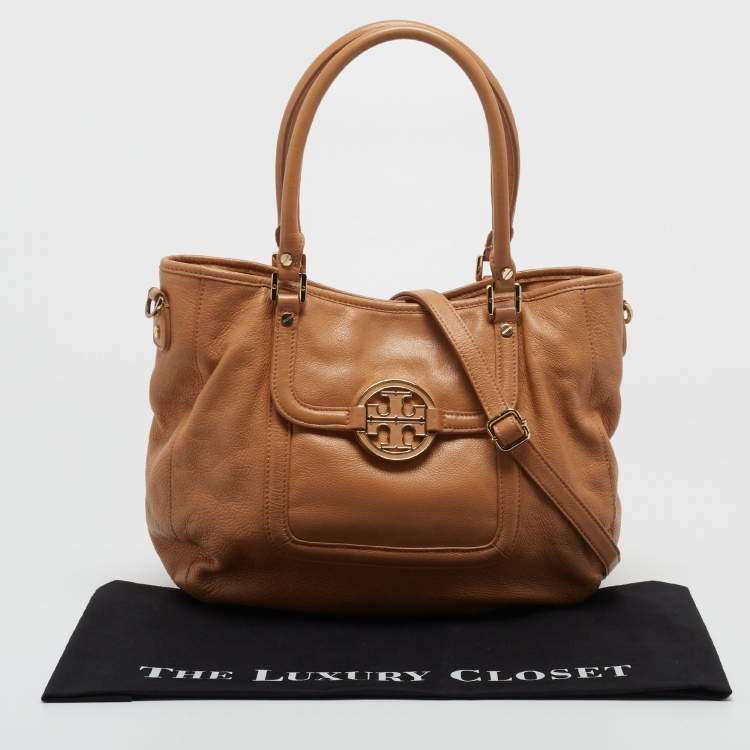 Pre Owned Tory Burch Tan Leather Amanda Hobo