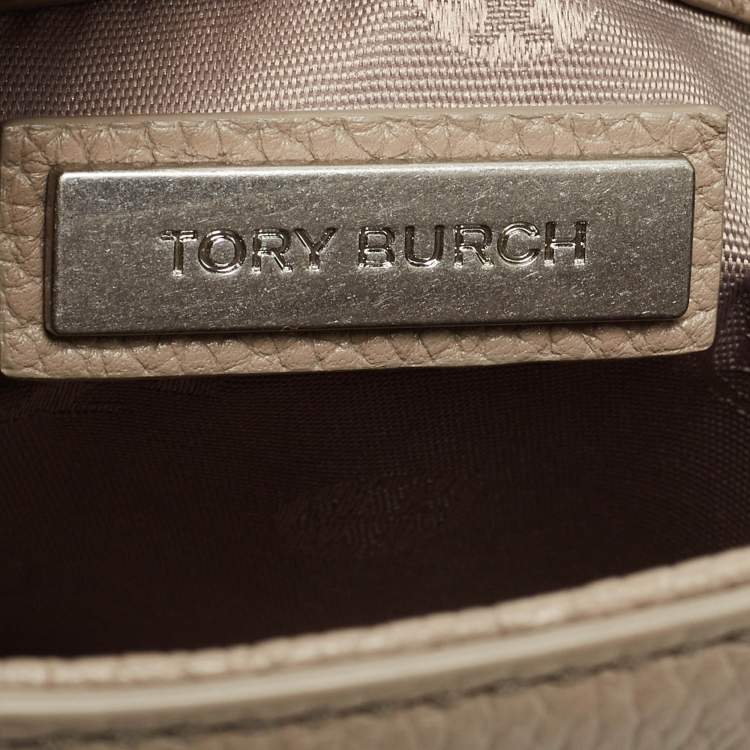 Pre Owned Tory Burch Taupe Leather Britten Shoulder Bag
