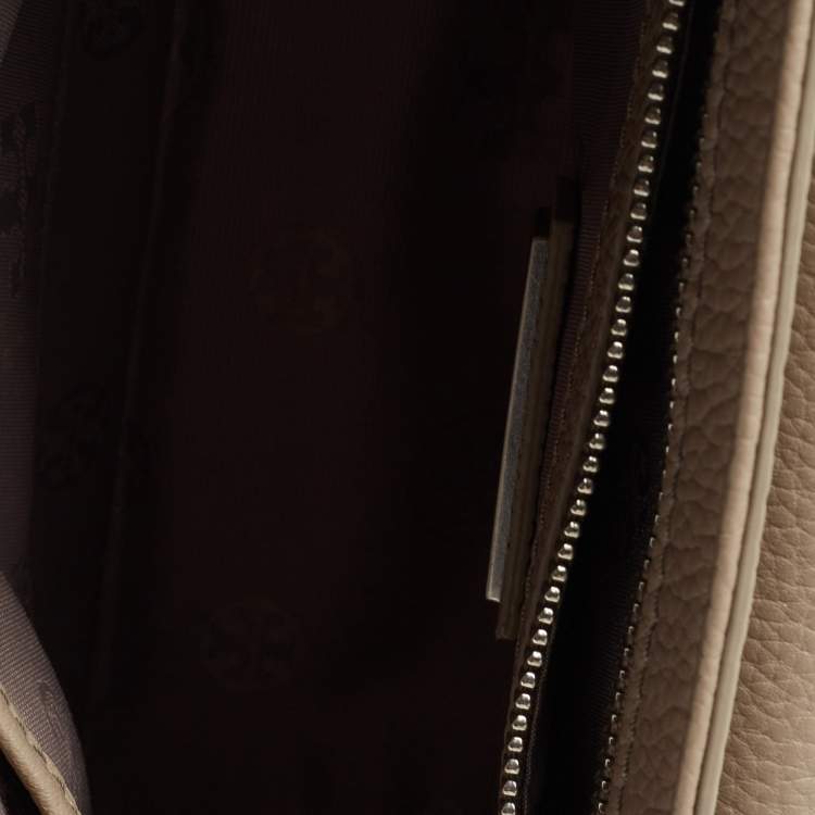 Pre Owned Tory Burch Taupe Leather Britten Shoulder Bag