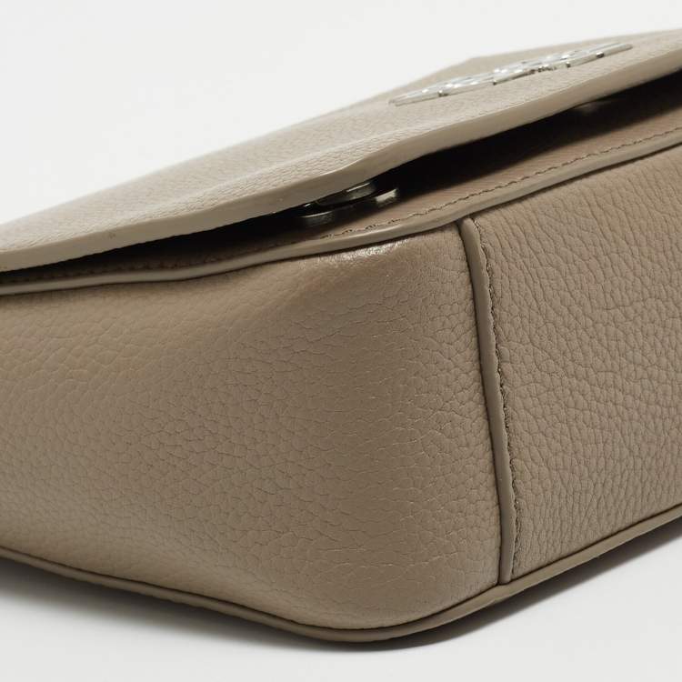 Pre Owned Tory Burch Taupe Leather Britten Shoulder Bag