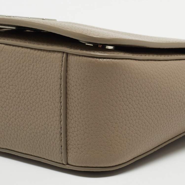 Pre Owned Tory Burch Taupe Leather Britten Shoulder Bag