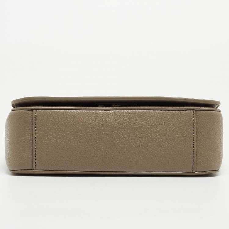 Pre Owned Tory Burch Taupe Leather Britten Shoulder Bag