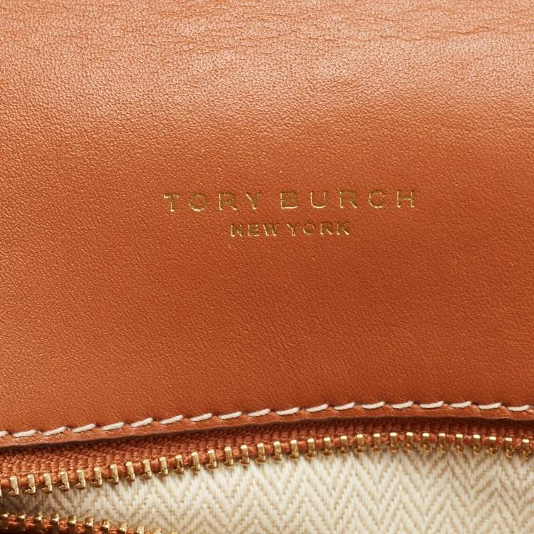 Pre Owned Tory Burch Brown Leather Miller Saddle Crossbody Bag