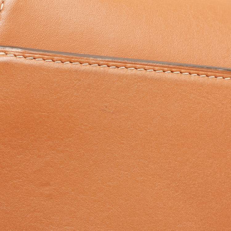 Pre Owned Tory Burch Brown Leather Miller Saddle Crossbody Bag