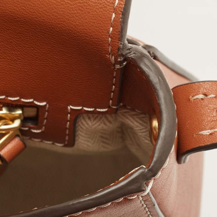 Pre Owned Tory Burch Brown Leather Miller Saddle Crossbody Bag