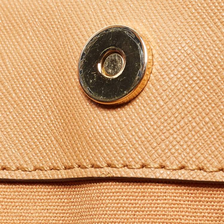 Pre Owned Tory Burch Tan Leather Triple Compartment Robinson Tote