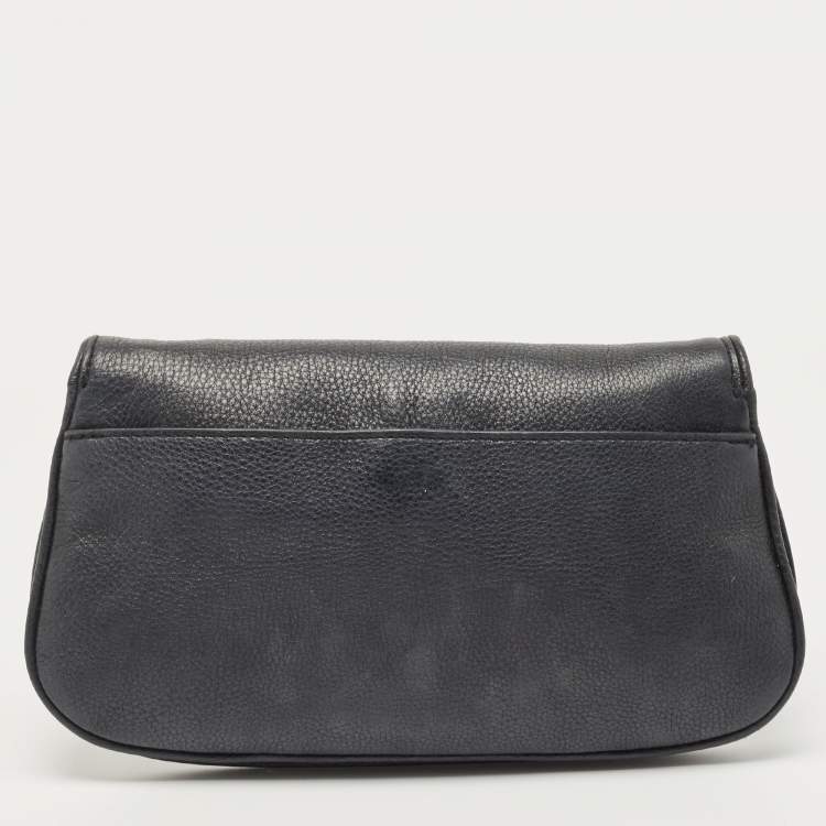 Pre Owned Tory Burch Black Leather Britten Crossbody Bag