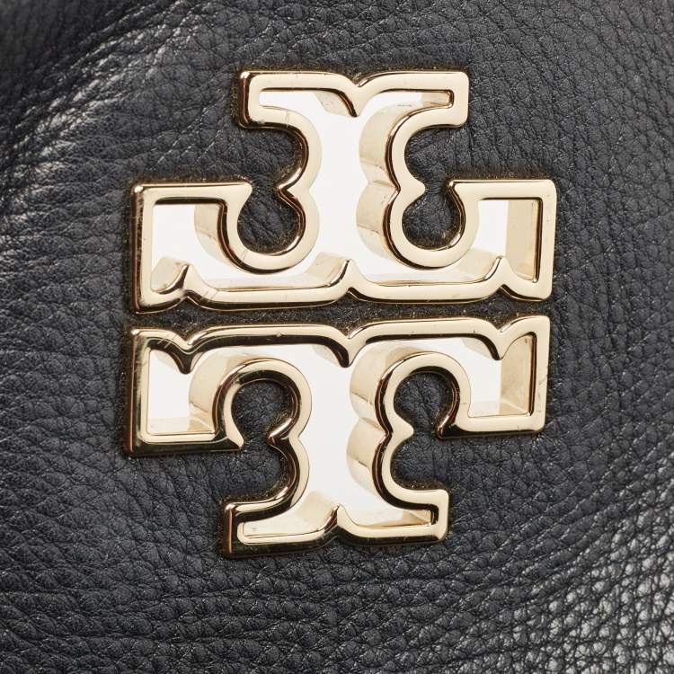 Pre Owned Tory Burch Black Leather Britten Crossbody Bag