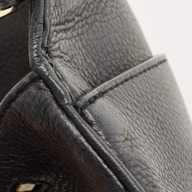 Pre Owned Tory Burch Black Leather Britten Crossbody Bag