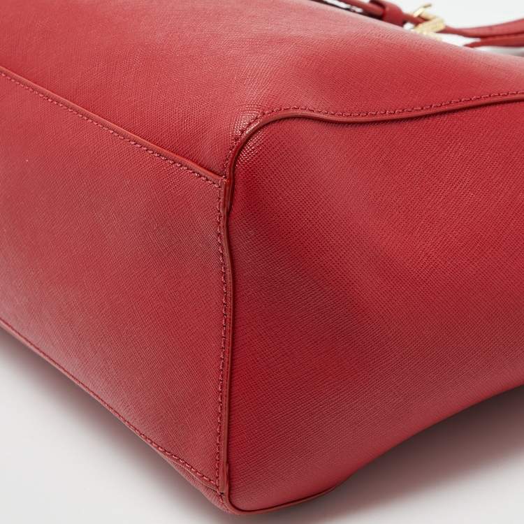 Pre Owned Tory Burch Red Leather Medium York Buckle Tote