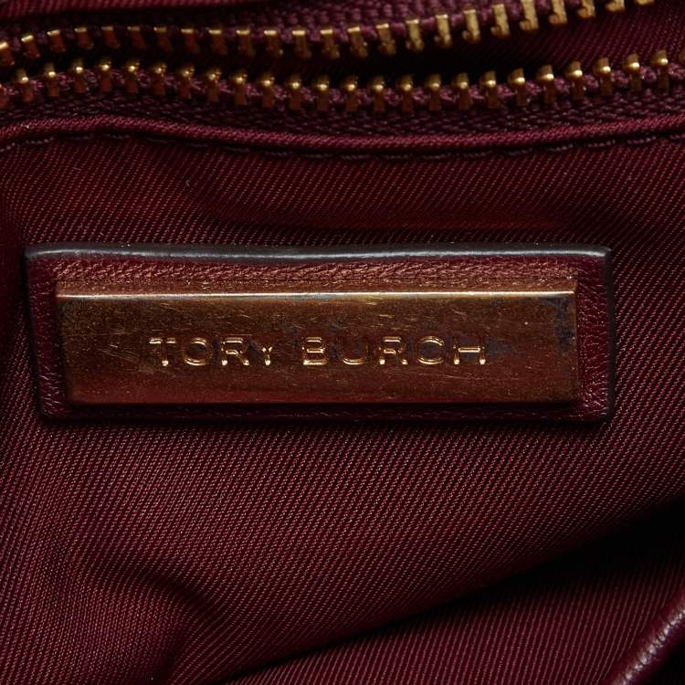 مملوكة مسبقًا Tory Burch Burgundy Leather Large Fleming Shoulder Bag